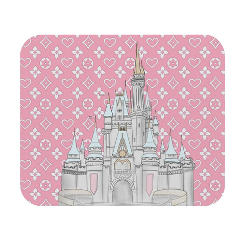 Pink Monogram Castle Mousepad